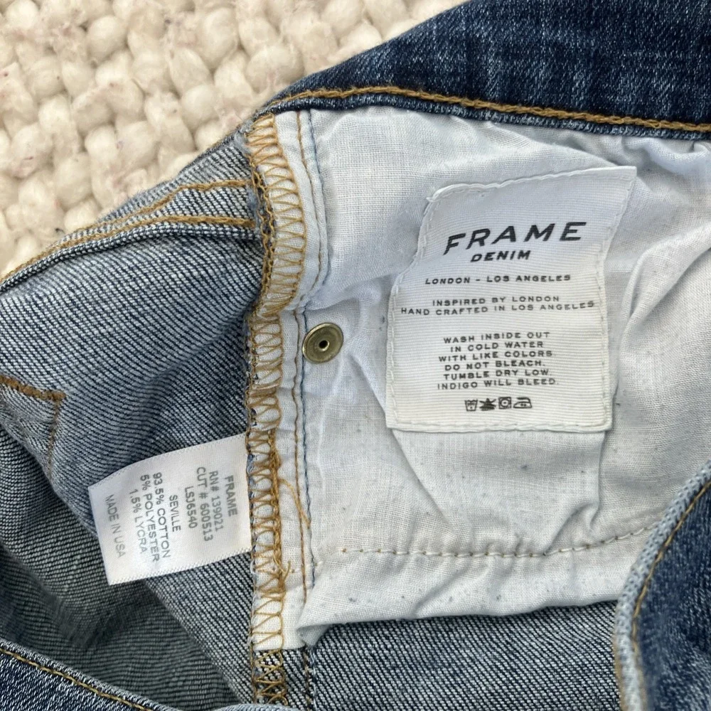 FRAME Size 28 Le Skinny de Jeanne Dark Wash Mid Rise Denim Ankle Jean - Picture 11 of 11